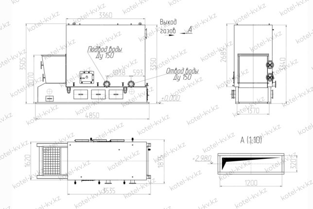 Чертеж котла КВм 2.5 с ТЛПХ