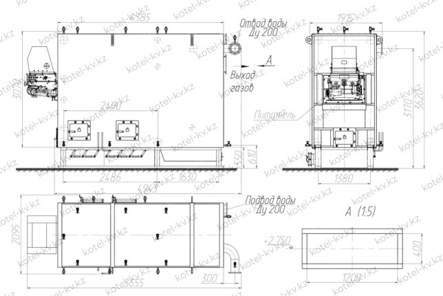 Котел КВм 0.5 с РПК чертеж