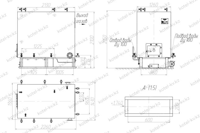 Котел КВм 0.7 с РПК чертеж
