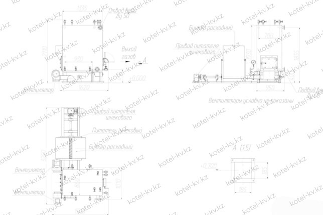 Котел на опилках 0.15 МВт чертеж