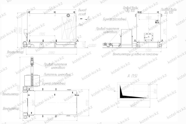 Котел на опилках 1.25 МВт чертеж