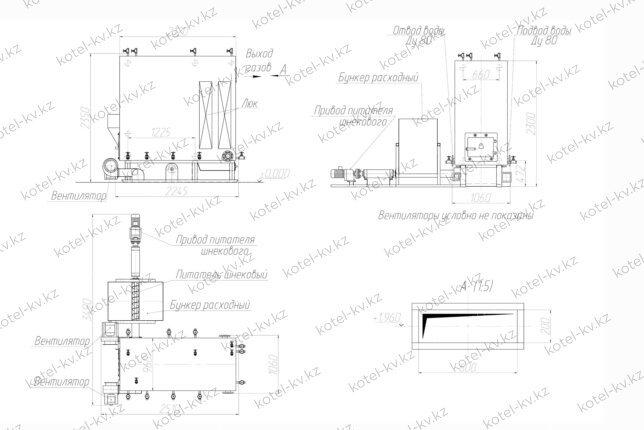Котел на опилках 500 кВт чертеж